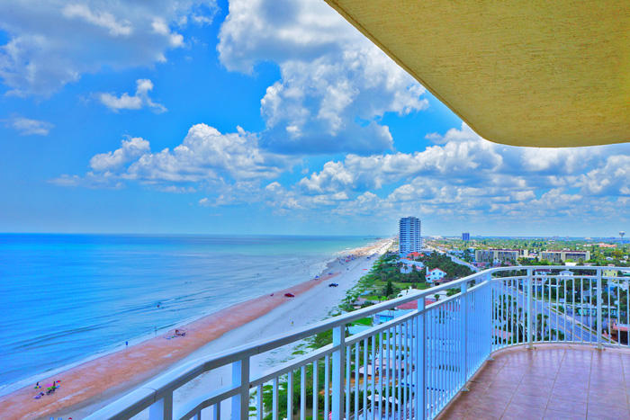 Daytona Beach Oceanfront Condo For Sale. Island Crowne Unit 1004 Balcony View. 1900 N Atlantic Ave